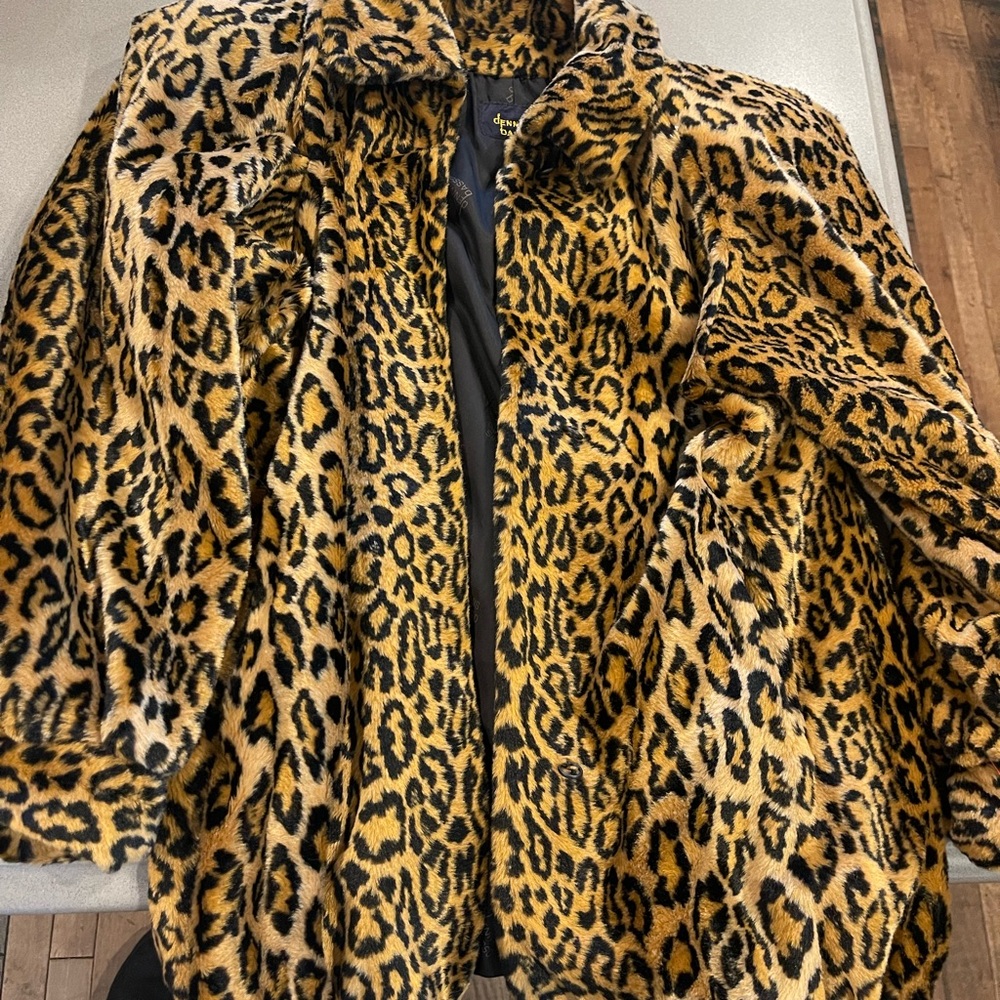 Leopard Print Faux Fur Coat
